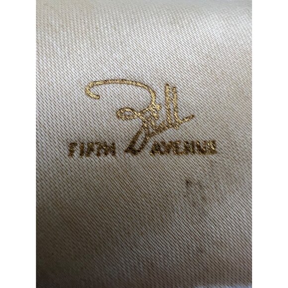 Vintage Fifth Avenue Engraved Gold Tone Powder Compact Mirror Puff 3" x 2" MCM - Picture 8 of 9